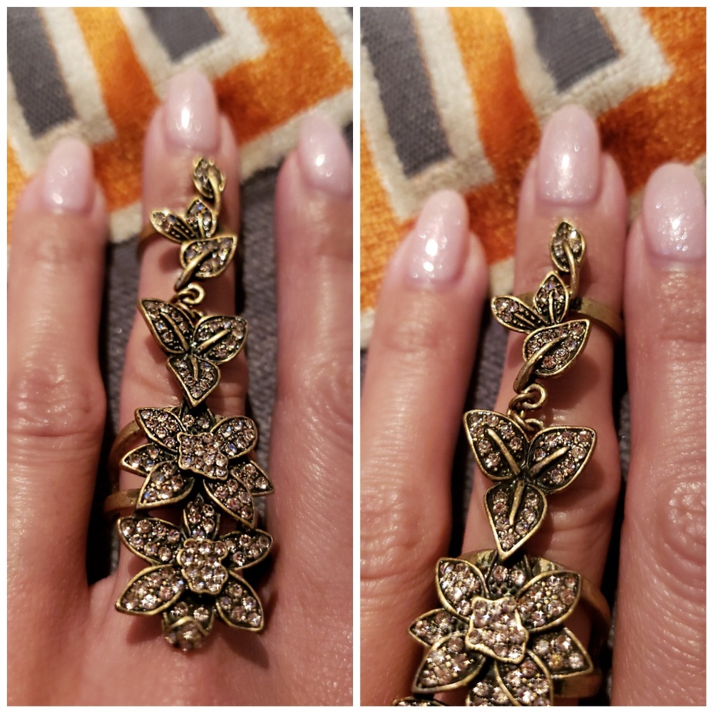 💛 JEWELMINT Rose Gold Statement Floral Ring 💛 - Picture 2 of 4